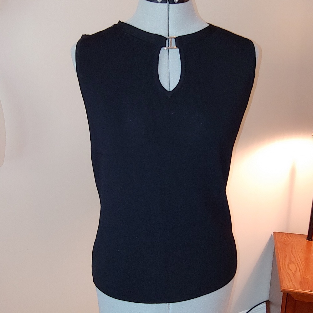 Ziani Couture black sleeveless knit top XL EUC